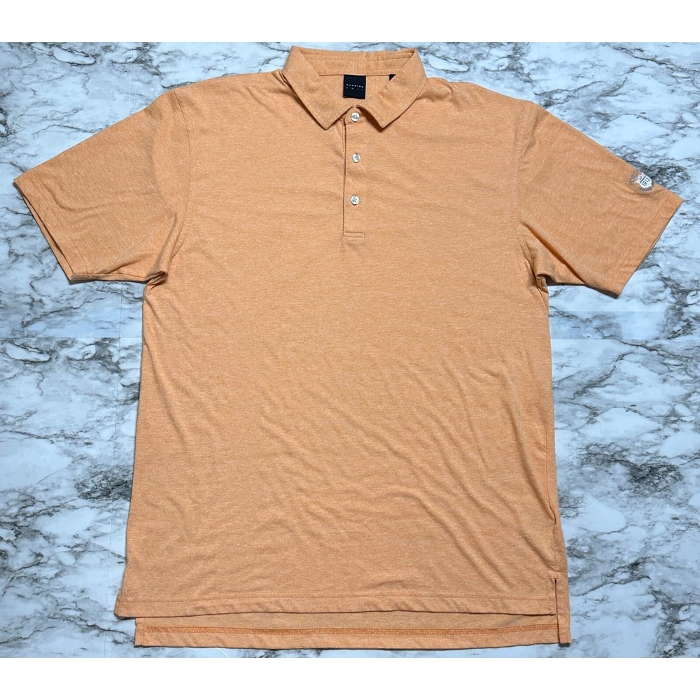 Dunning Golf‎ Polo Men's Shirt Size XL Salmon Heather Short Sleeve Logo